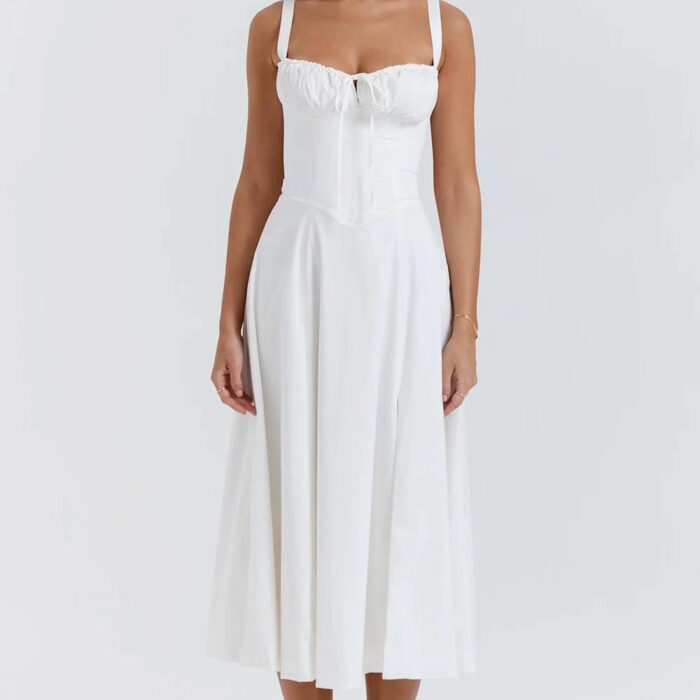 Tiana Midi Dress - Milkmaid - Sassygrove