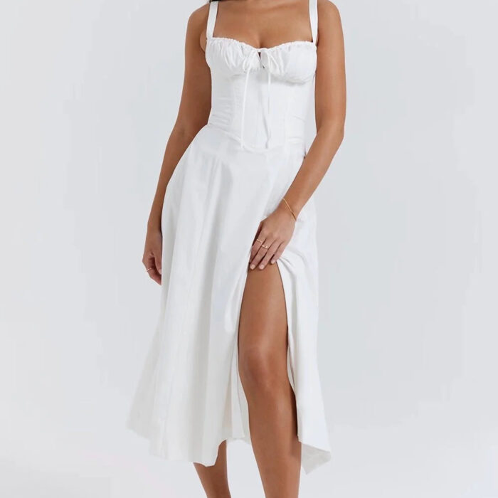 Tiana Midi Dress - Milkmaid - Sassygrove