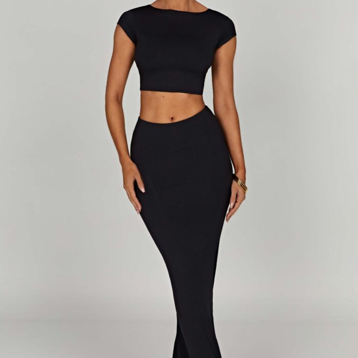 Yazmin Maxi Skirt - Black - Sassygrove