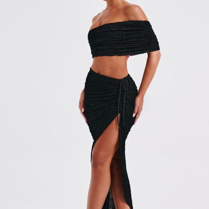 Elsa Midi Skirt - Black - Sassygrove