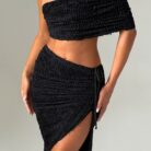 Elsa Midi Skirt - Black - Sassygrove