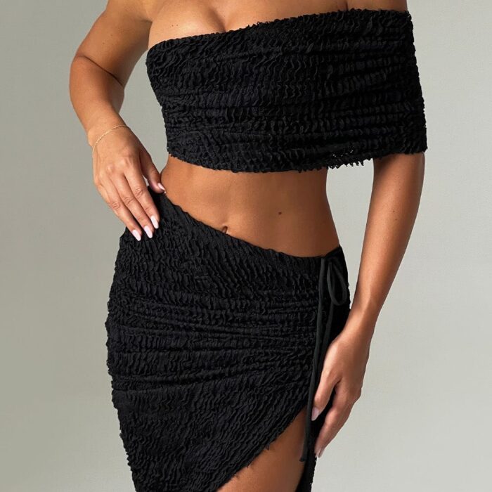 Elsa Midi Skirt - Black - Sassygrove