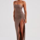 Zahara Maxi Dress - Chocolate - Sassygrove